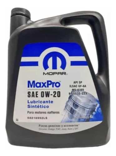 Aceite Mopar Maxpro 0w-20 Fiat Cronos Argo 1.3 Drive X 4 Lts