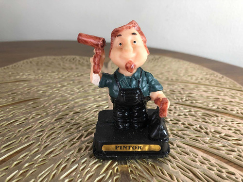 Estatueta Mini Resina Pintor 8cm 2 Linha