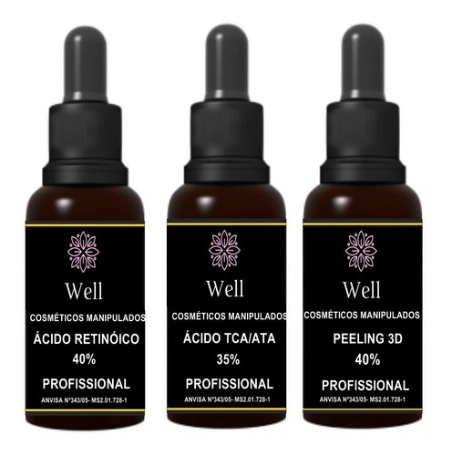 Super Kit Peelig (retinóico 40%30ml+tca 35% 10ml+3d 40%30ml)