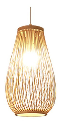 Lámpara Colgante De Techo De Mimbre Isla De Cocina A 14x38cm