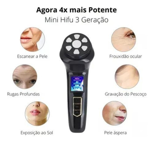 Ultrassom Microfocado Portatil Mini Hifu 3ªgeração 3.0 4em1