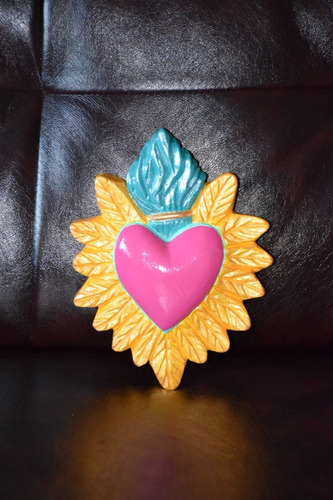 Imagen 9 de 9 de Corazón Mexicano Adorno Yeso Figura Regalo Pintado A Mano