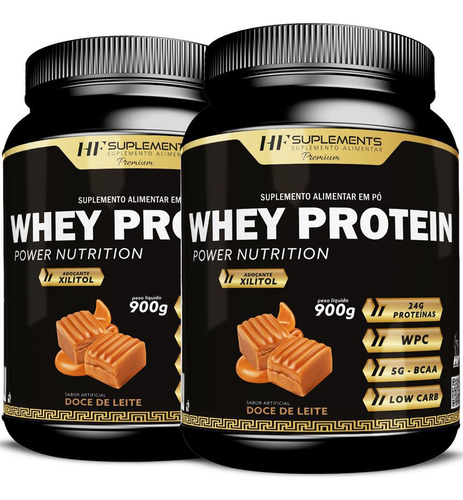 Kit 2x Whey Protein Power Nutrition Doce De Leite 900g