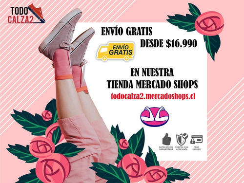 Imagen 4 de 4 de Zapatilla Plataforma Urbana Mujer Ecocuero Flores Rosa