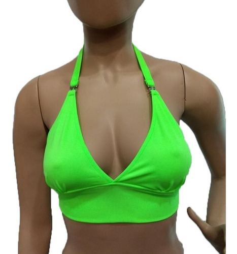 Top Lycra Con Herrajes Sexy Eden 207 Verde Fluo - Fun*