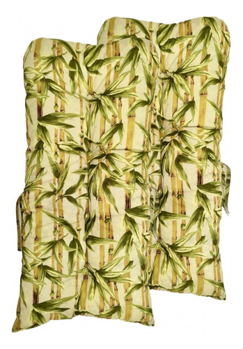 Conjunto De Cadeiras De Bambu Com Duas Almofadas Qualidade