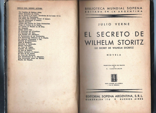 El Secreto De Wilhelm Storitz Julio Verne.