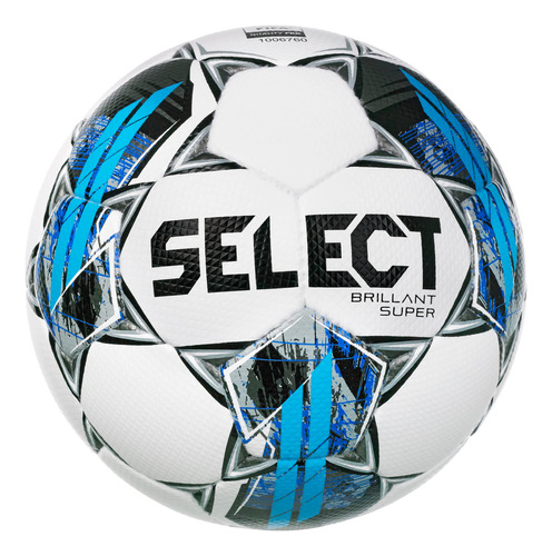 Select Brillant Super V22 - Balón De Fútbol, Color Blanco. Color Blanco/gris/azul (white/grey/blue)
