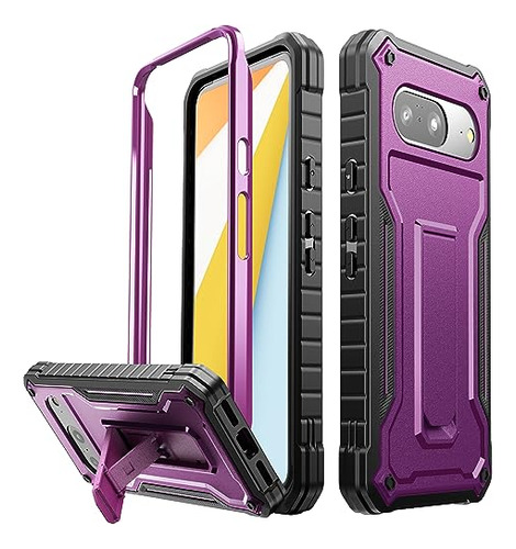 Funda Para Google Pixel 8 Morado Uso Rudo Dual Layer