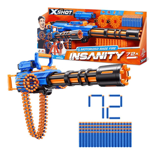 Lançador X Shot Insanity Motorizado Rage Fire Com 72 Dardos