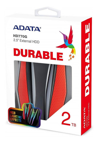 Disco Duro Externo Adata Hd770g Rgb 2.5 , 2tb, Usb