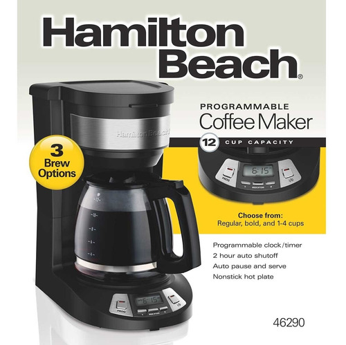 Cafetera  Programable Hamilton Beach  12 Tazas Modelo 46290