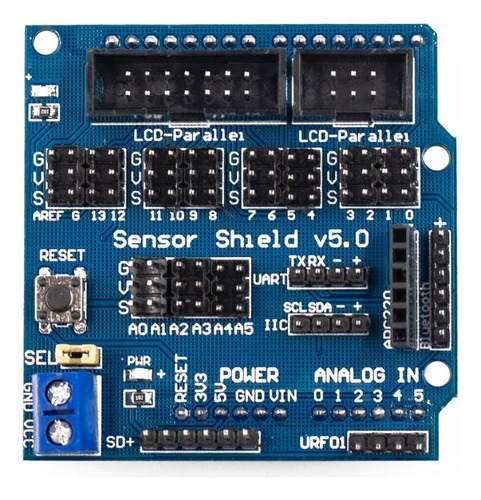 Sensor Shield Uno V5.0 Placa De Expansión Arduino Servo Lcd