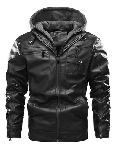 Chaqueta De Cuero Con Múltiples Bolsillos Para Hombre, Tamañ