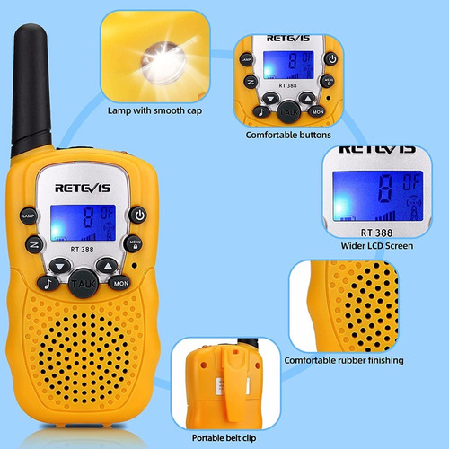 2 peças de brinquedo de rádio bidirecional Walkie Talkies para crianças