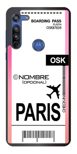 Funda G8 Plus Play Power Boleto Avion Paris  Personalizada