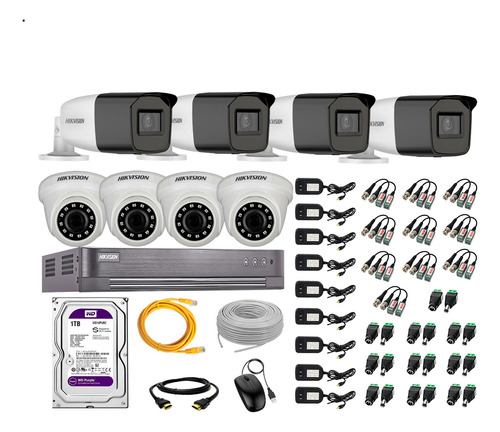 Cámaras Seguridad Kit 10 Hikvision Full Hd 1tb 40m Varifocal