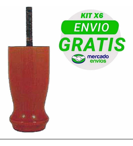 Imagen 2 de 6 de Pack X 6 Patas Madera Maciza Rosca Universal Envíos!