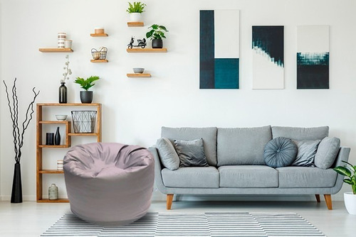 Puff Round Lunics Soporta 100kg Colores Color Gris