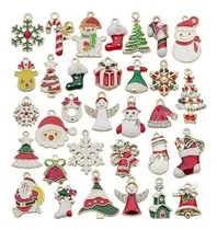 Comprar 32 Dijes De Navidad Esmaltados Dorados Para Hacer Joyas