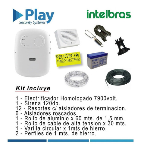 Kit Cerco Eléctrico 4 Hilos 36 Mts. Lineales C/instalacion