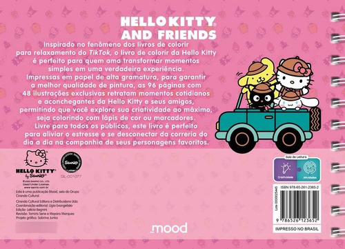 Livro De Colorir Hello Kitty Comfy And Cozy Books Hello Kitty And Friends - Coloring Book - Capa Dura - 96 Páginas