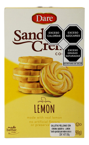 Galletas Rellenas De Crema Limón Dare 290g