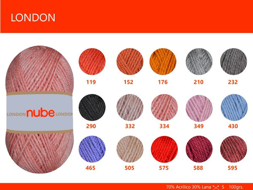 Imagen 2 de 4 de Hilado Nube London X 1 Ovillo - 100 Grs. Por Color