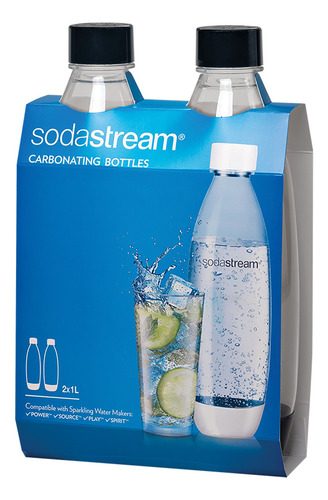 Sodastream Botellas De Carbonatación Delgadas Negras Paquete