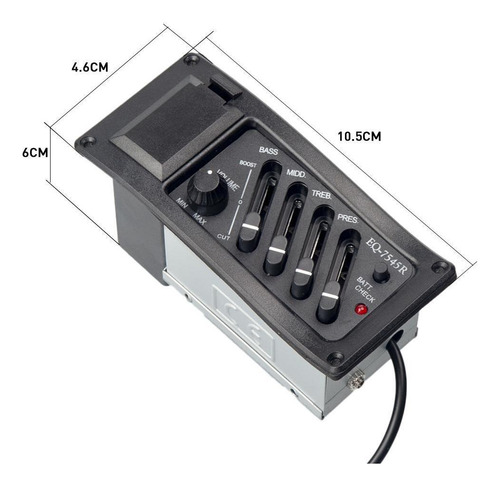 Wpd Eq-7545r 4 Band Eq Piezo Pickup Para Guitarra Acústica