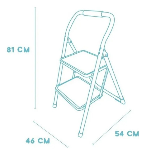 Escalera Multiuso 2 Peldaños Ultraresistente Metálica