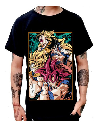 Playera Anime Dragon Ball Z Super Goku Ssj Fases