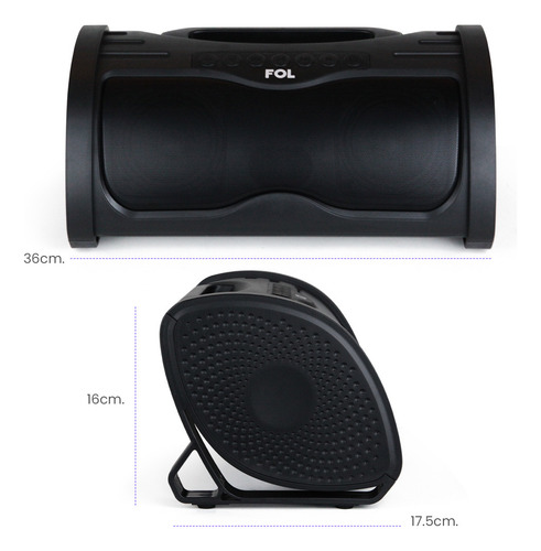 Bocina Portatil Fol Fs-r203 Bluetooth Recargable 9w X2