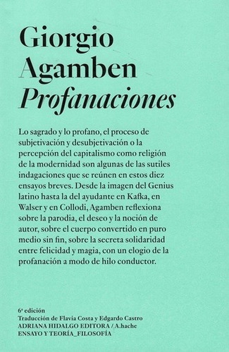 Profanaciones - Agamben Giorgio (libro) - Nuevo