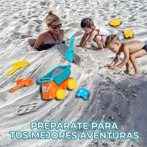 Set Juguetes Playa Arena Camión Caja Pala Moldes Animales