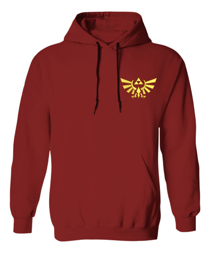 Sudadera Con Gorro Bordado Zelda Logo Video Juego Simbolo