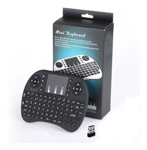 Mini Teclado Inalambrico Iluminado Usb Touch Xbox Tv Español Color del teclado Negro.