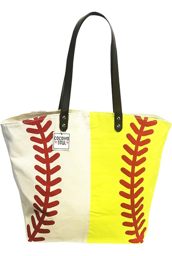 Bolso De Mano De Lona Béisbol Y Sóftbol, Grande, De G...