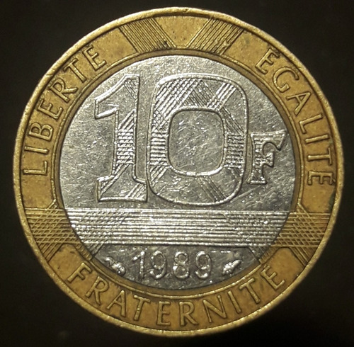 Moneda Francia Bimetálica 10 Francia 1989 