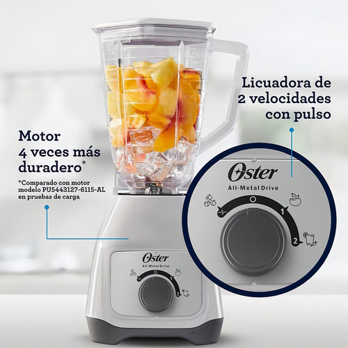 Licuadora Oster Blstkap 1.25l 2 Velocidades Blanco Blanco
