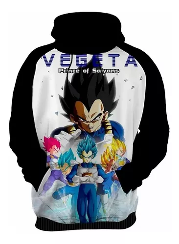 Blusa de Frio Moletom Full Goku Criança Desenho Anime com Capuz