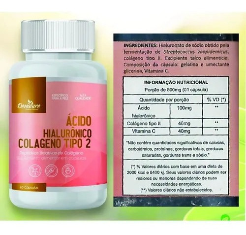 Imagen 3 de 4 de Colageno Tipo 2 Con Ácido Hialurónico + Vitamina C Denature
