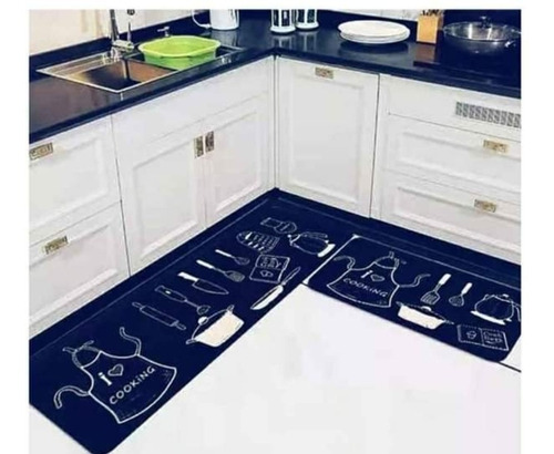 Set De 2 Alfombras Cocina Antideslizante