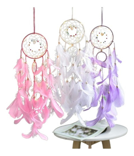 Atrapasueños, Plumas Con Luces,luces Decorativas,como Regalo