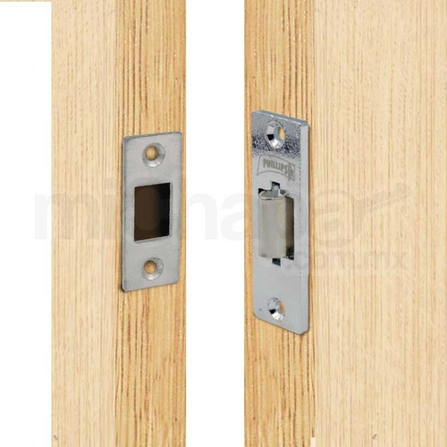 Imagen 3 de 3 de Resbalón Phillips De Paso P/ Puerta Vaiven Cromo 45 Phillips