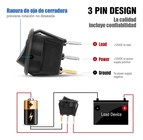 Interruptor Led Redondo Nilight 90013l Varios Colores