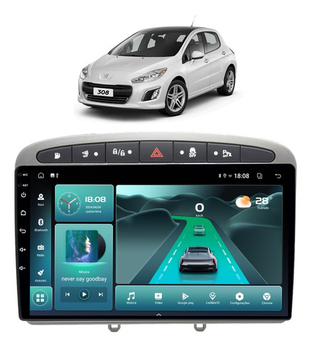 Multimidia Peugeot 308/408 Android 13 2gb Carplay 64gb 9p