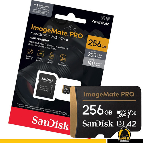 Sandisk 256gb Imagemate Pro Micro Sd C10 U3 V30 4k Uhd A2