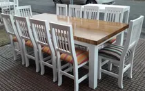Comprar Mesa Campo 2mts Mas 8 Sillas Laqueadas Y Tapizadas