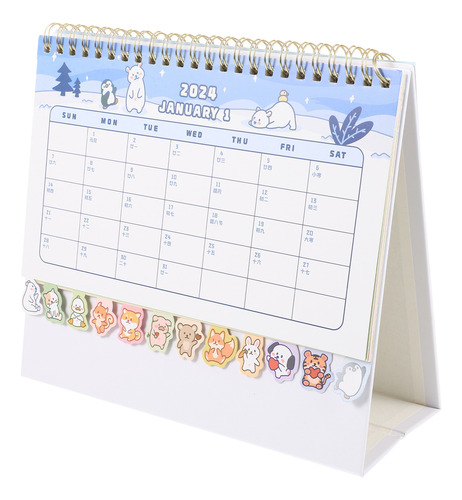 Calendario 2024, Calendario De Escritorio Con Dibujos Animad